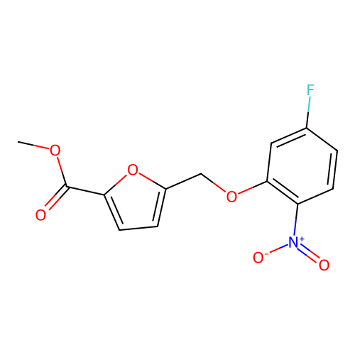 Methyl 5-[(5-fluoro-2-nitrophenoxy)methyl]furan-2-carboxylate structure