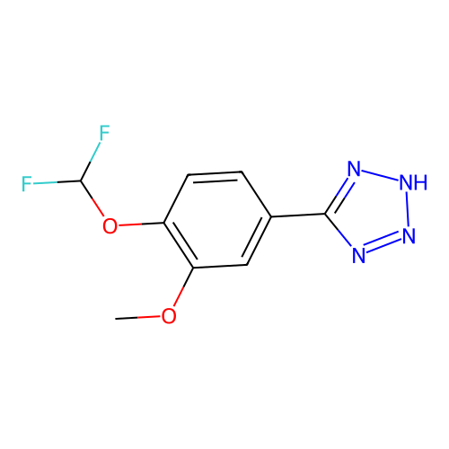 5-[4-(difluoromethoxy)-3-methoxyphenyl]-2H-tetrazole structure