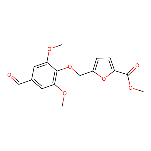Methyl 5-[(4-formyl-2,6-dimethoxyphenoxy)methyl]furan-2-carboxylate structure