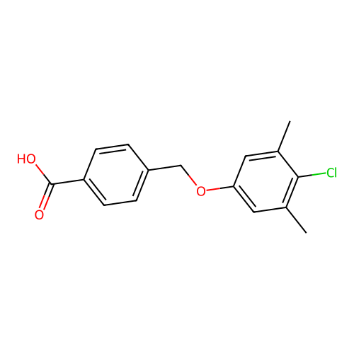 4-[(4-Chloro-3,5-dimethylphenoxy)methyl]benzoic acid structure