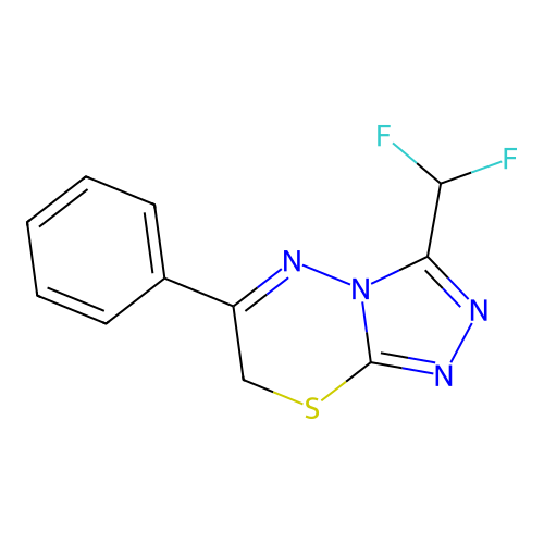 3-(difluoromethyl)-6-phenyl-7H-[1,2,4]triazolo[3,4-b][1,3,4]thiadiazine structure