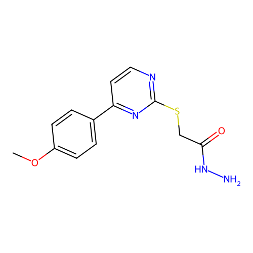 2-((4-(4-Methoxyphenyl)pyrimidin-2-yl)thio)acetohydrazide structure