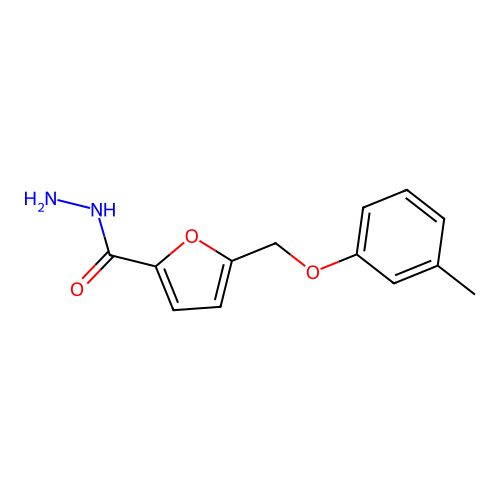 5-[(3-Methylphenoxy)methyl]furan-2-carbohydrazide structure