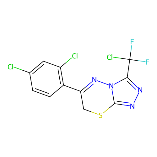 3-(Chlorodifluoromethyl)-6-(2,4-dichlorophenyl)-7H-[1,2,4]triazolo[3,4-b][1,3,4]thiadiazine structure