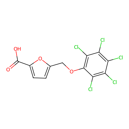 5-[(Pentachlorophenoxy)methyl]-2-furoic acid structure