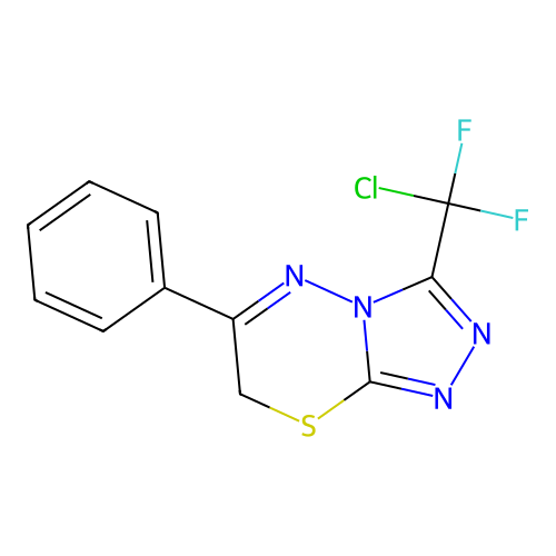 3-[chloro(difluoro)methyl]-6-phenyl-7H-[1,2,4]triazolo[3,4-b][1,3,4]thiadiazine structure