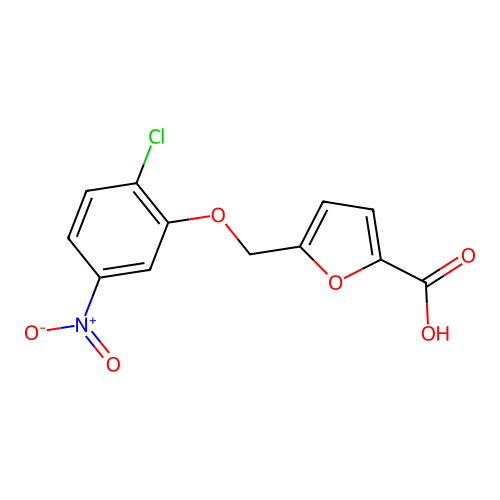5-[(2-Chloro-5-nitrophenoxy)methyl]furan-2-carboxylic acid structure