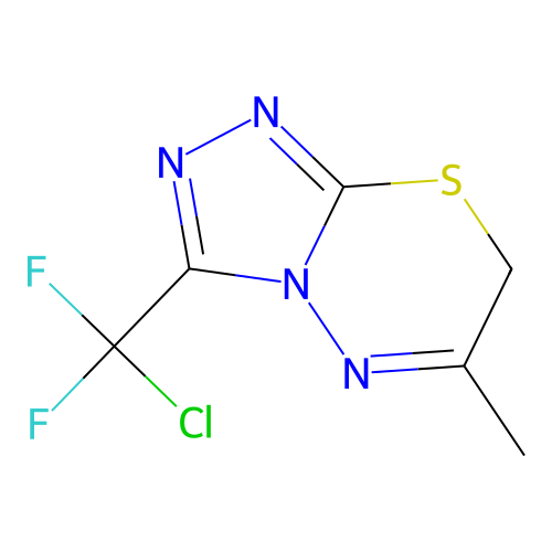 3-[chloro(difluoro)methyl]-6-methyl-7H-[1,2,4]triazolo[3,4-b][1,3,4]thiadiazine structure