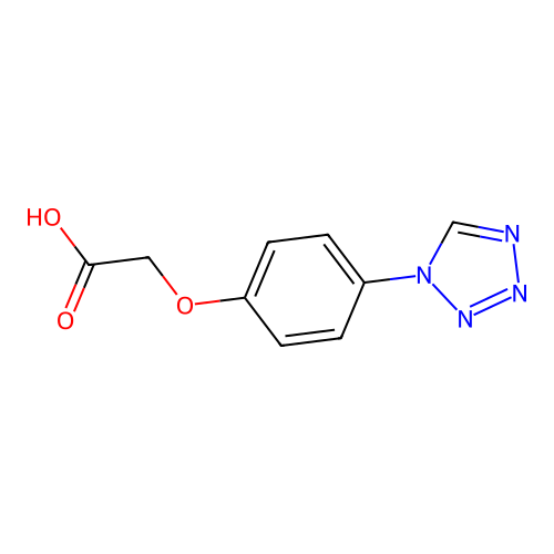 2-(4-(1H-1,2,3,4-tetrazol-1-yl)phenoxy)acetic acid structure