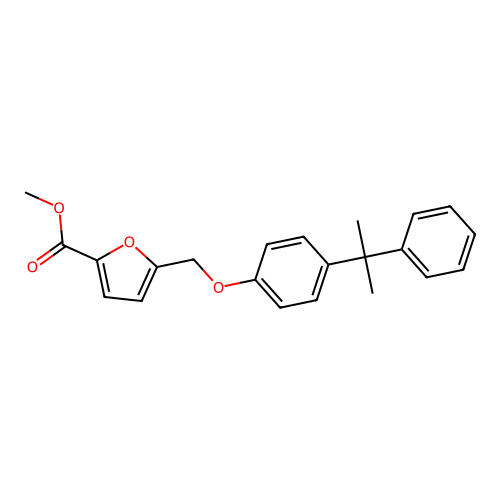 Methyl 5-((4-(2-phenylpropan-2-yl)phenoxy)methyl)furan-2-carboxylate structure