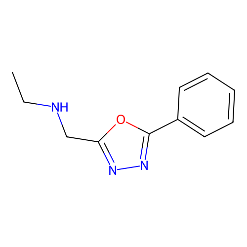 Ethyl-(5-phenyl-[1,3,4]oxadiazol-2-ylmethyl)-amine structure