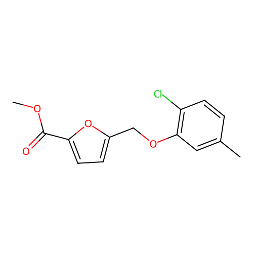 Methyl 5-((2-chloro-5-methylphenoxy)methyl)furan-2-carboxylate structure