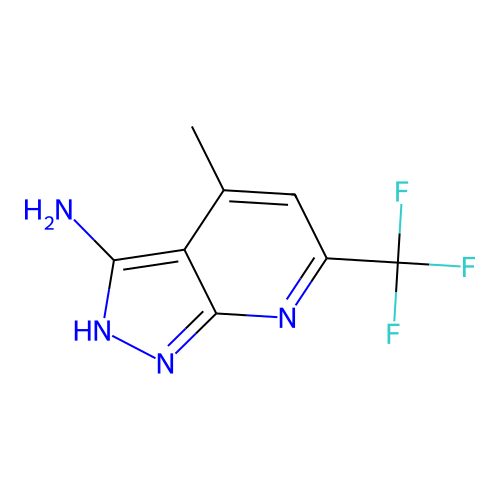4-methyl-6-(trifluoromethyl)-1H-pyrazolo[3,4-b]pyridin-3-amine structure