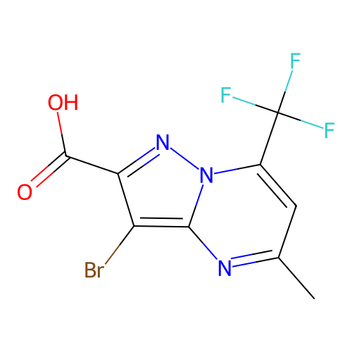 3-Bromo-5-methyl-7-(trifluoromethyl)pyrazolo[1,5-a]pyrimidine-2-carboxylic acid structure