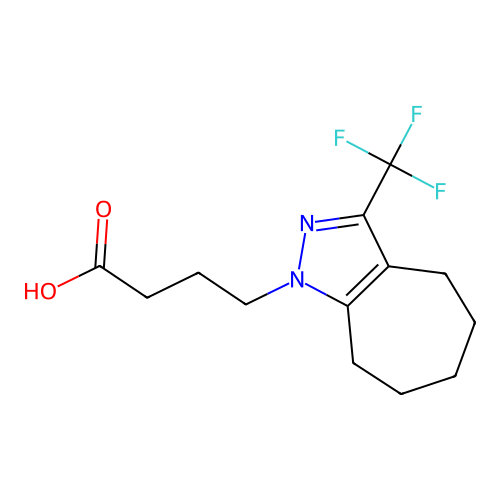 5,6,7,8-Tetrahydro-3-(trifluoromethyl)-1(4H)-cycloheptapyrazolebutanoic acid structure