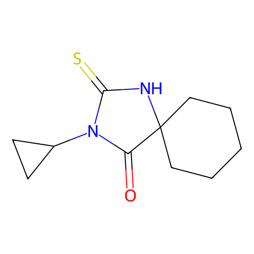 3-Cyclopropyl-2-thioxo-1,3-diazaspiro[4.5]decan-4-one structure