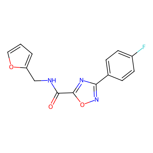 3-(4-fluorophenyl)-N-(furan-2-ylmethyl)-1,2,4-oxadiazole-5-carboxamide structure