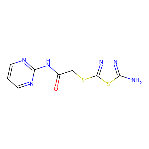 2-[(5-amino-1,3,4-thiadiazol-2-yl)sulfanyl]-N-(pyrimidin-2-yl)acetamide structure
