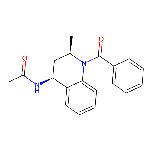 N-((2R,4S)-1-benzoyl-2-methyl-1,2,3,4-tetrahydroquinolin-4-yl)acetamide structure