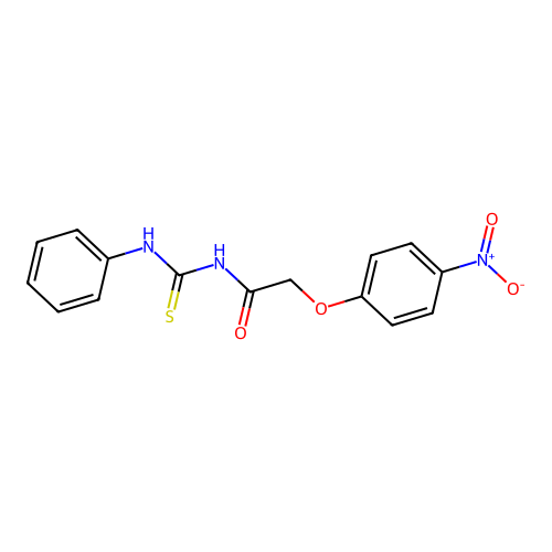 2-(4-nitrophenoxy)-N-(phenylcarbamothioyl)acetamide structure