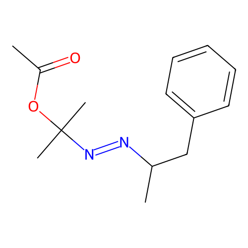 2-(1-Phenylpropan-2-yldiazenyl)propan-2-yl acetate structure