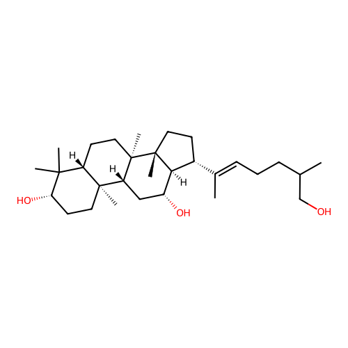 Dammar-20(22)-ene-3,12,26-triol, (3beta,12beta)- structure