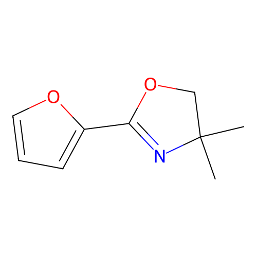 Oxazole, 2-(2-furanyl)-4,5-dihydro-4,4-dimethyl- structure