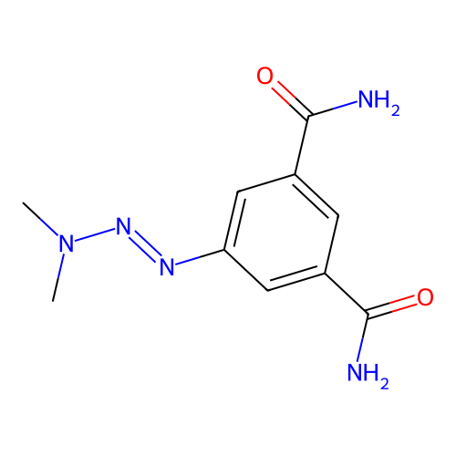 5-(Dimethylaminodiazenyl)benzene-1,3-dicarboxamide structure