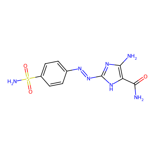 5-Amino-2-[(4-sulfamoylphenyl)hydrazinylidene]imidazole-4-carboxamide structure