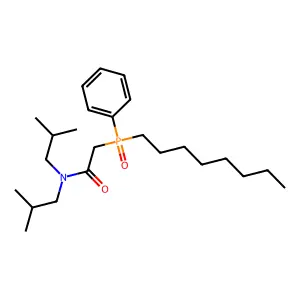 octyl(phenyl)-N,N-diisobutylcarbamoylmethylphosphine oxide structure