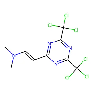 2-[4,6-bis(trichloromethyl)-1,3,5-triazin-2-yl]-N,N-dimethylethenamine structure