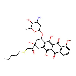 14-Pentyl-14-thiaadriamycin structure