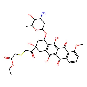 14-(Carbethoxymethyl)-14-thiaadriamycin structure