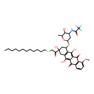 N-(Trifluoroacetyl)-14-dodecyl-14-thiaadriamycin structure