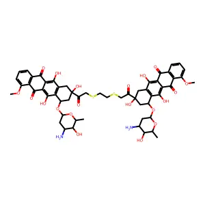 S,S-Bis(daunorubicin-14-yl)ethane-1,2-dithiol structure