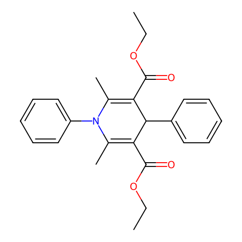 diethyl 2,6-dimethyl-1,4-diphenyl-4H-pyridine-3,5-dicarboxylate structure