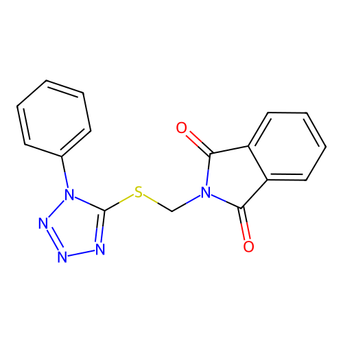 1H-Isoindole-1,3(2H)-dione, 2-[[(1-phenyl-1H-tetrazol-5-yl)thio]methyl]- structure