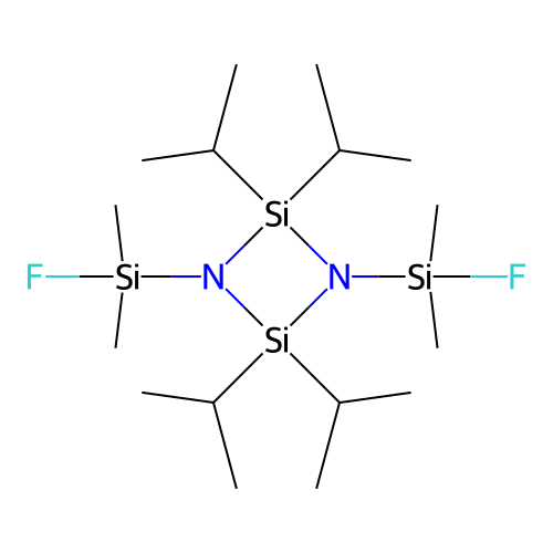 fluoro-[3-[fluoro(dimethyl)silyl]-2,2,4,4-tetra(propan-2-yl)-1,3,2,4-diazadisiletidin-1-yl]-dimethylsilane structure