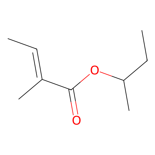Butan-2-yl 2-methylbut-2-enoate structure
