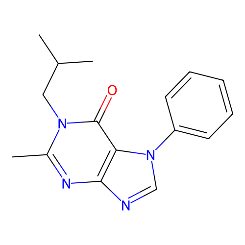 2-Methyl-1-(2-methylpropyl)-7-phenylpurin-6-one structure