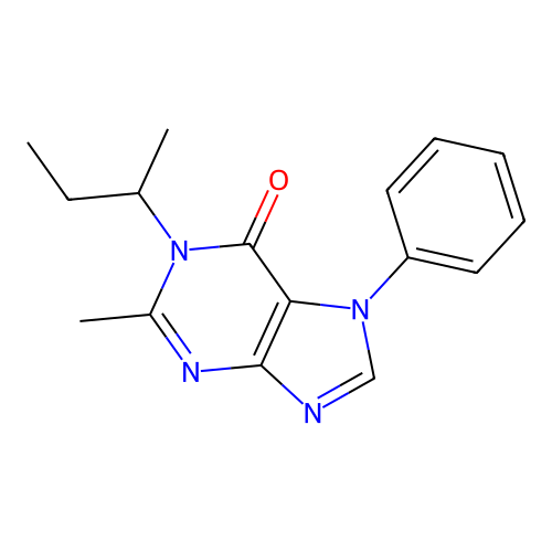 1-Butan-2-yl-2-methyl-7-phenylpurin-6-one structure
