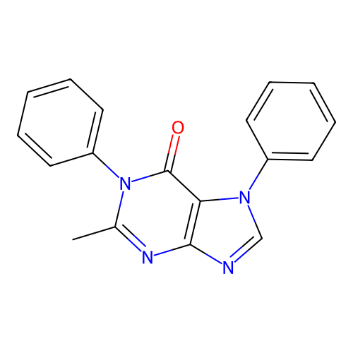 2-Methyl-1,7-diphenylpurin-6-one structure