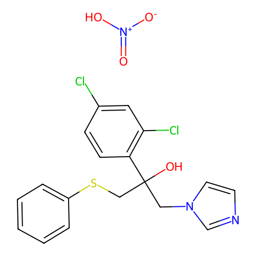 2-(2,4-Dichlorophenyl)-1-(imidazol-1-yl)-3-(phenylthio)-2-propanol nitrate structure