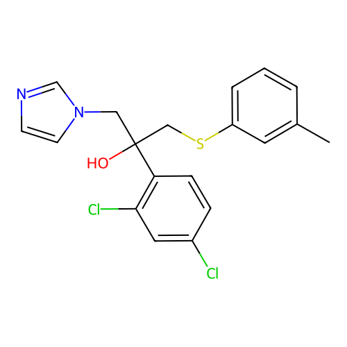 2-(2,4-Dichlorophenyl)-1-(imidazol-1-yl)-3-(3-methylphenylthio)-2-propanol structure