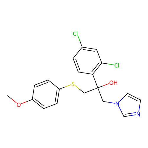 2-(2,4-Dichlorophenyl)-1-(imidazol-1-yl)-3-(4-methoxyphenylthio)-2-propanol structure