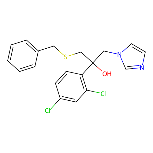 1-(Benzylsulfanyl)-2-(2,4-dichlorophenyl)-3-(1H-imidazol-1-yl)propan-2-ol structure