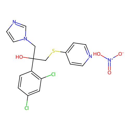 2-(2,4-Dichlorophenyl)-1-(imidazol-1-yl)-3-(4-pyridylthio)-2-propanol nitrate structure