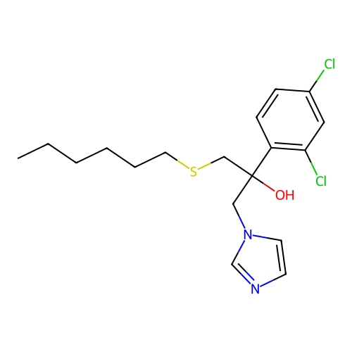 1H-Imidazole-1-ethanol, alpha-(2,4-dichlorophenyl)-alpha-((hexylthio)methyl)- structure