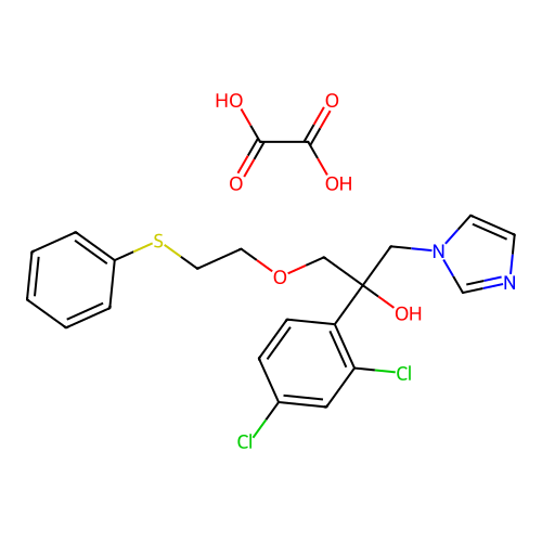 2-(2,4-Dichlorophenyl)-1-(imidazol-1-yl)-3-(2-phenylthioethyloxy)-2-propanol oxalate structure