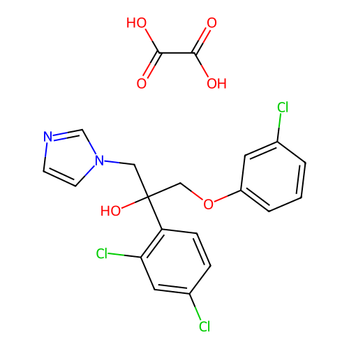 3-(m-Chlorophenoxy)-2-(2,4-dichlorophenyl)-1-(imidazol-1-yl)-2-propanol oxalate structure